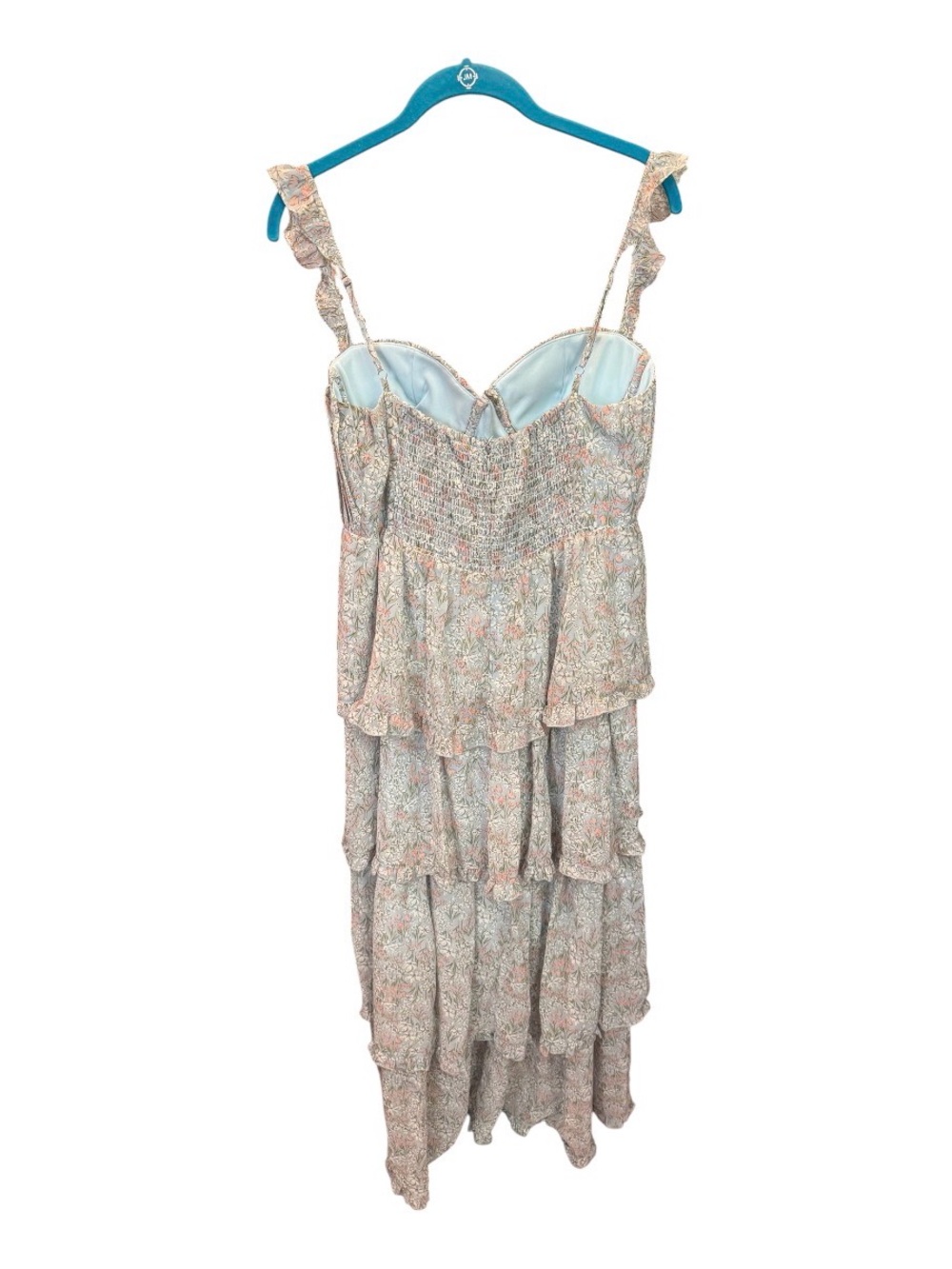 Astr the label Tiered Floral Maxi Dress in Pale Blue Sz Medium NWT - Picture 6 of 9